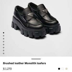 PRADA MONOLITH LOAFERS SIZE 37